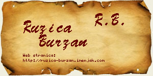 Ružica Burzan vizit kartica